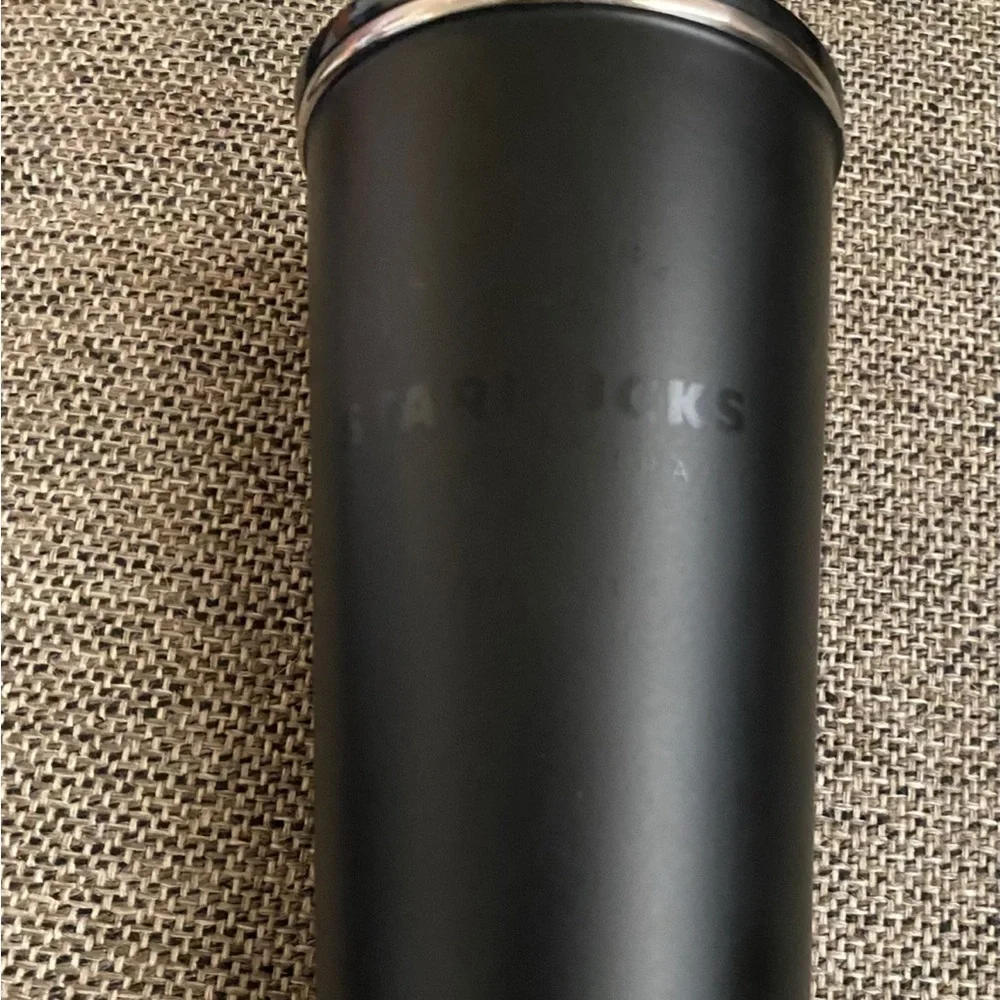 Starbucks travel cup black matte stainless steel 16 ounce